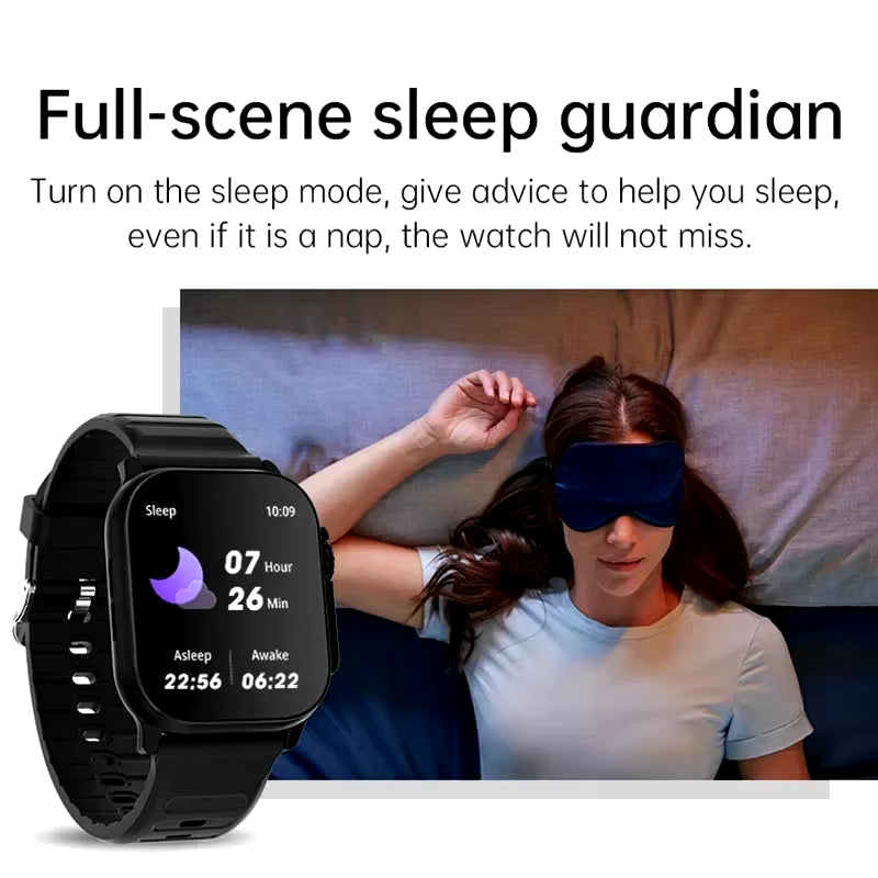 LAXASFIT T900 Ultra Smartwatch - Bluetooth Communication, Message Notifications, Heart Rate Monitoring, and Sports Tracking for Android and iOS Users, Suitable for Men and Women
