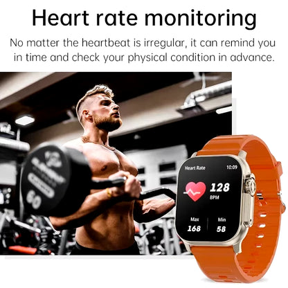 LAXASFIT T900 Ultra Smartwatch - Bluetooth Communication, Message Notifications, Heart Rate Monitoring, and Sports Tracking for Android and iOS Users, Suitable for Men and Women
